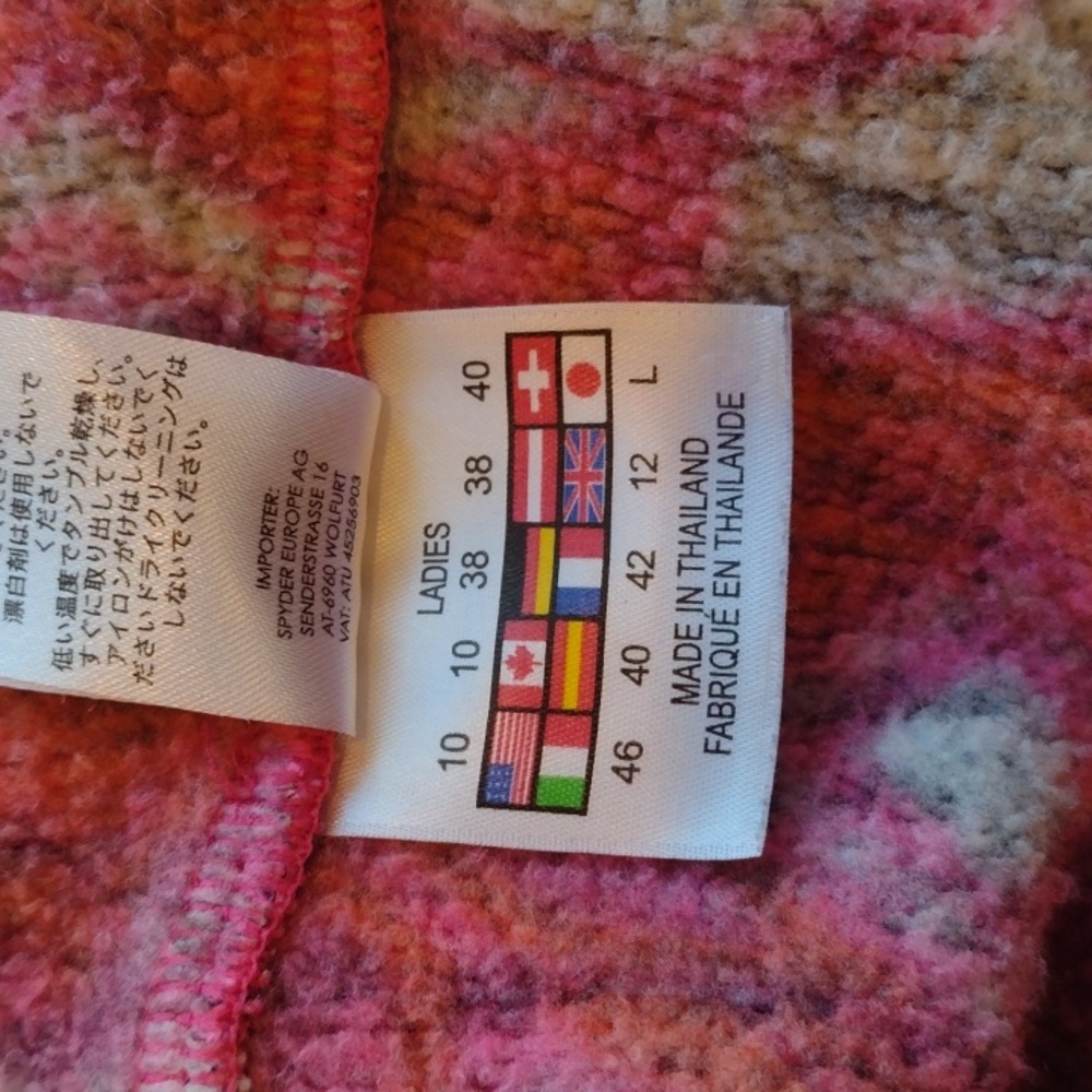 Spyder 1/4 Zip Pullover Salmon and Pink - Picture 6 of 6